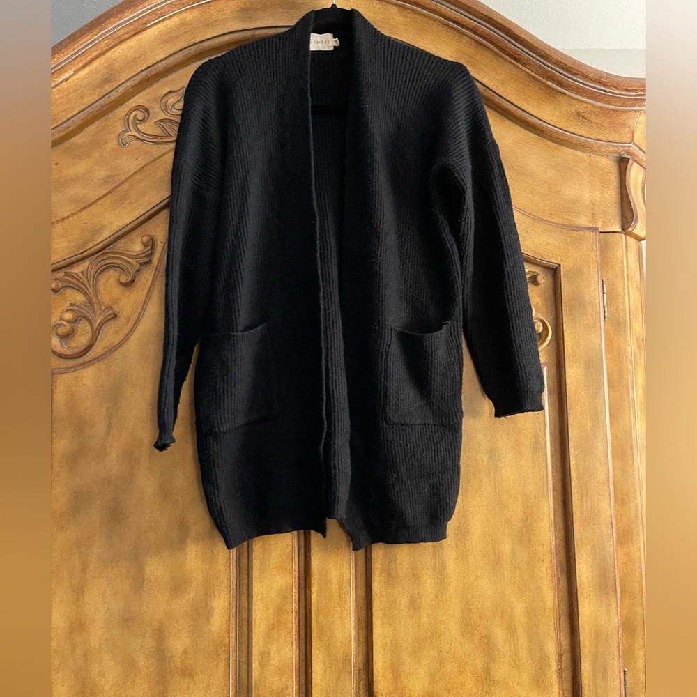 Black Ribbed Knit Sweater